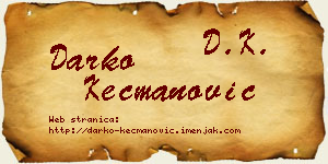 Darko Kecmanović vizit kartica